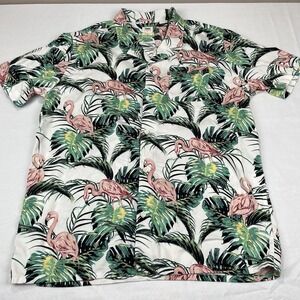 Levi's Men's Flamingos &‎ palm Print  Size Large Relaxed Fit Shirt Vgc Hawaiian